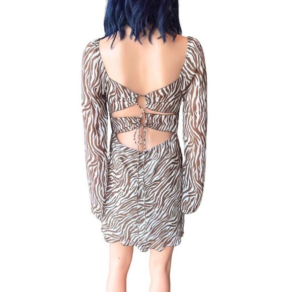 NWT 12th Tribe Animal Print Long Sleeve Mini Dress *Small Flaw* - Picture 6 of 9